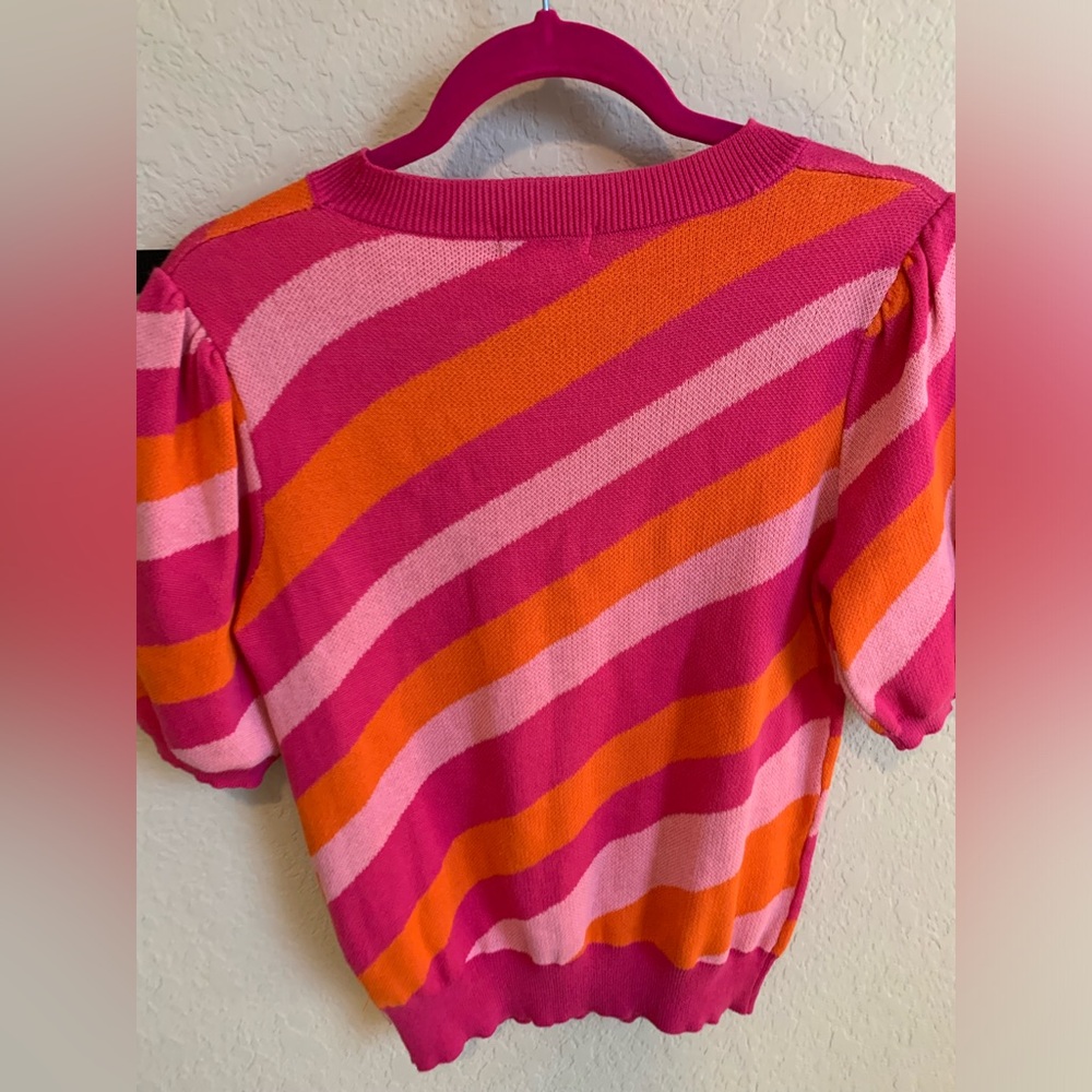 Fate Pink, Hot Pink & Orange Striped Knit Top - Picture 7 of 16